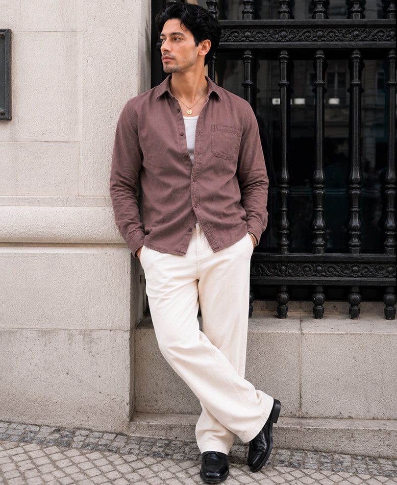 Rust Washed Structured Shirt 100% Cotton