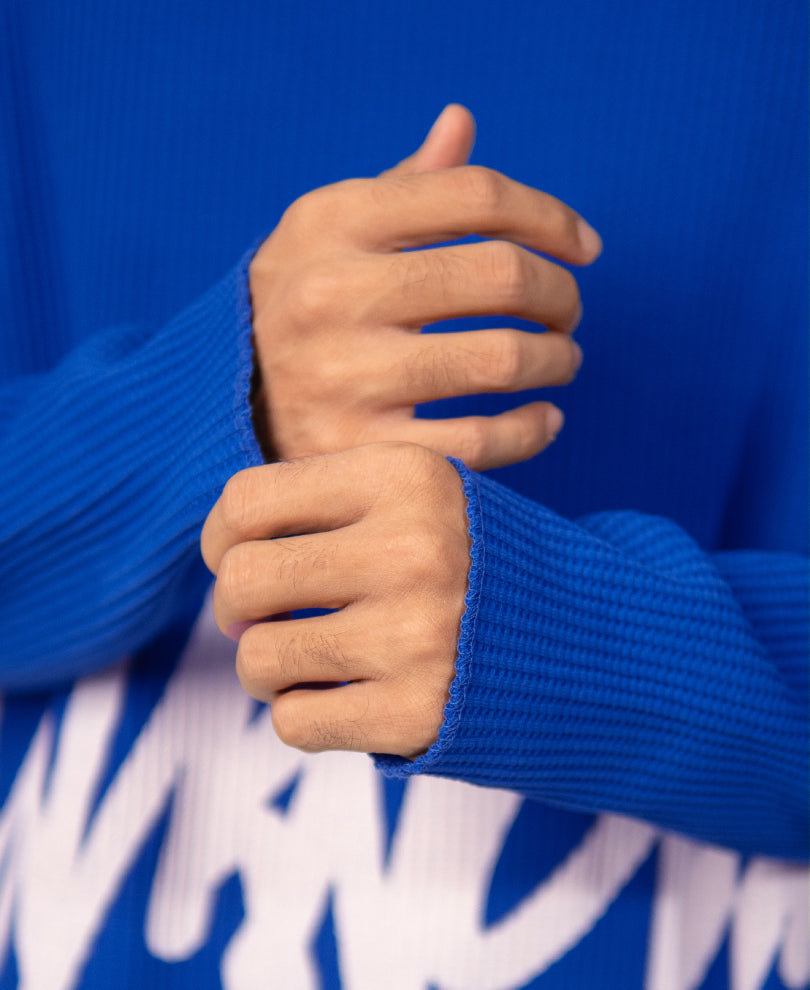 Royal Blue Printed Structure T-Shirt