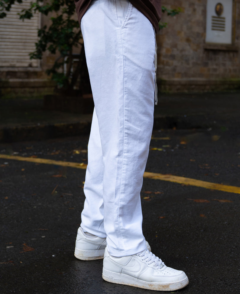 White Linen Pleated Trouser.