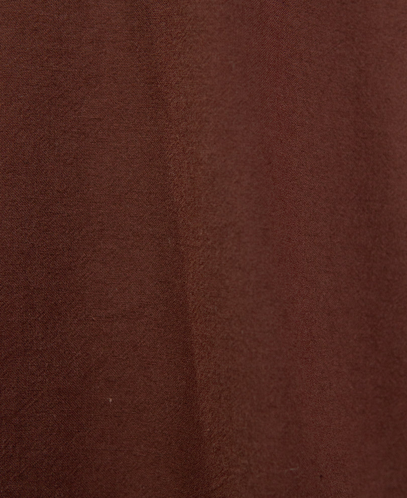 Brown Embroidered Patch Linen Shirt