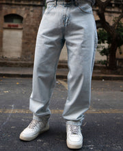 Light Blue Basic Baggy Fit Denim Jeans.