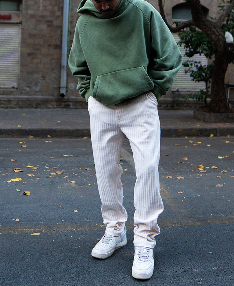 Light Fawn Crushed Regular Fit Track Pant.