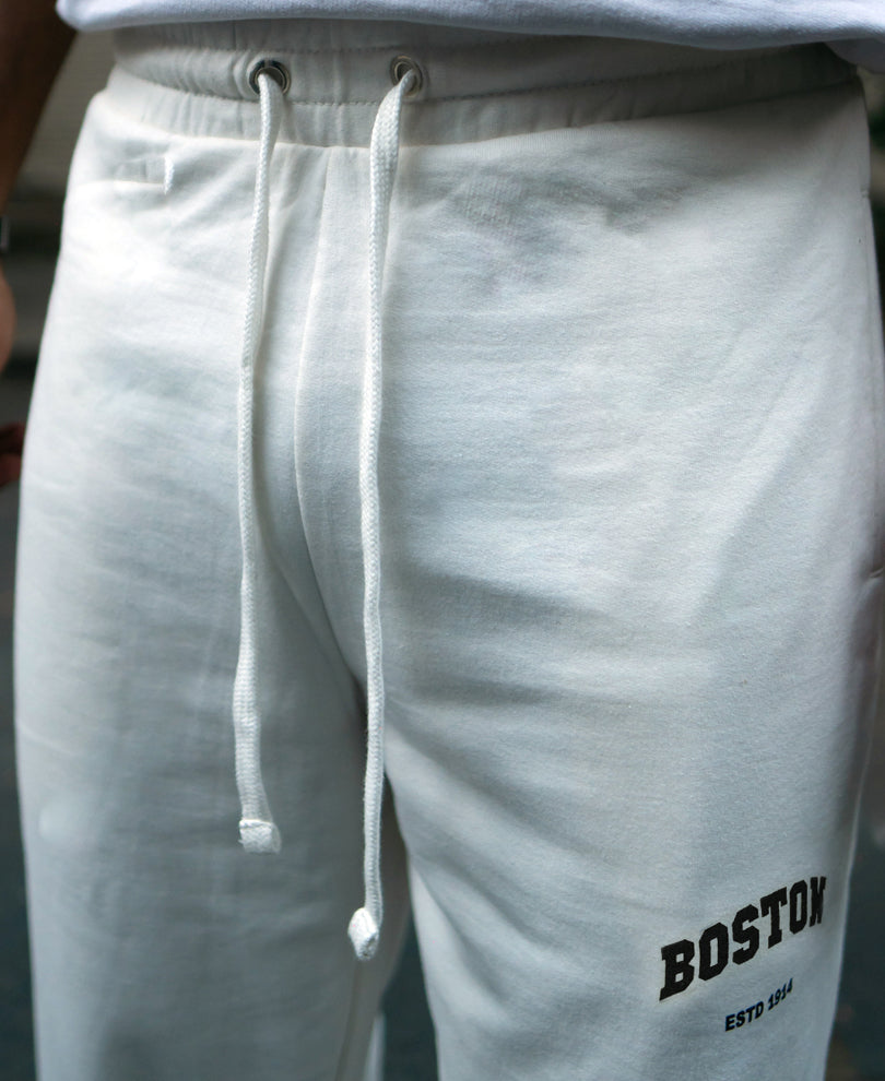 White Printed Baggy Track Pant.