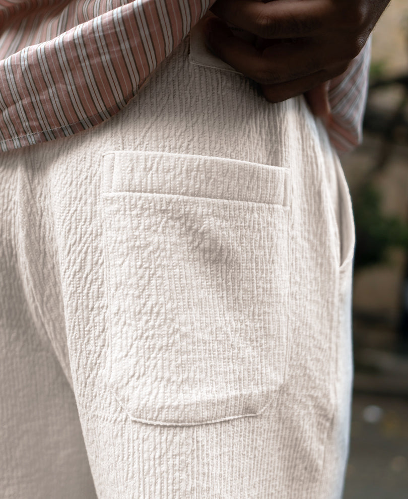 Cream Structured Trackpant.