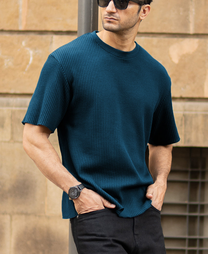 Blue Coral Structured T-Shirt.