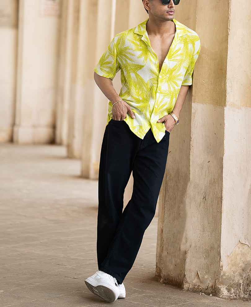 Lime Forest Printed Shirt.