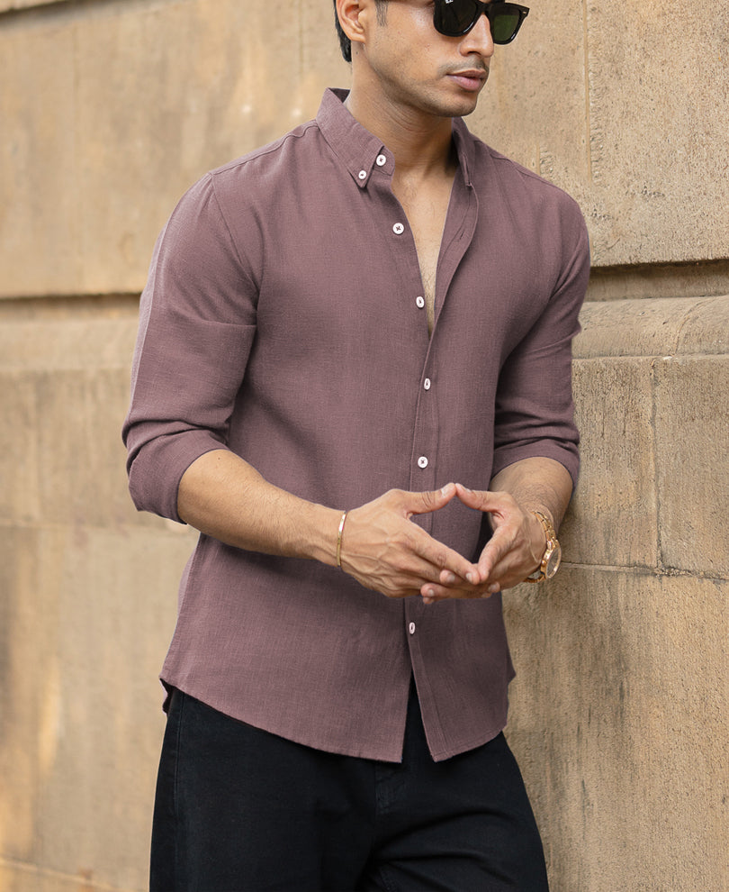 Twilight Mauve Linen Shirt.