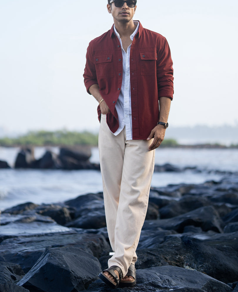 Brick Structure Cargo Overshirt.