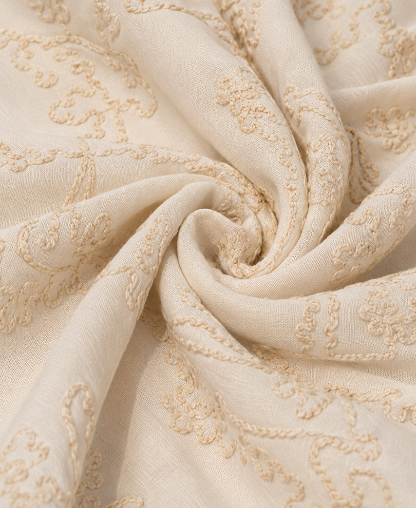 Cream Embroidered Kurta Shirt