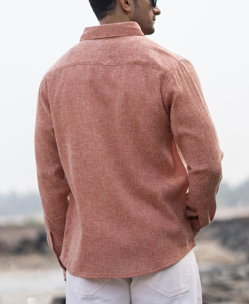 Peach Structured Shirt.