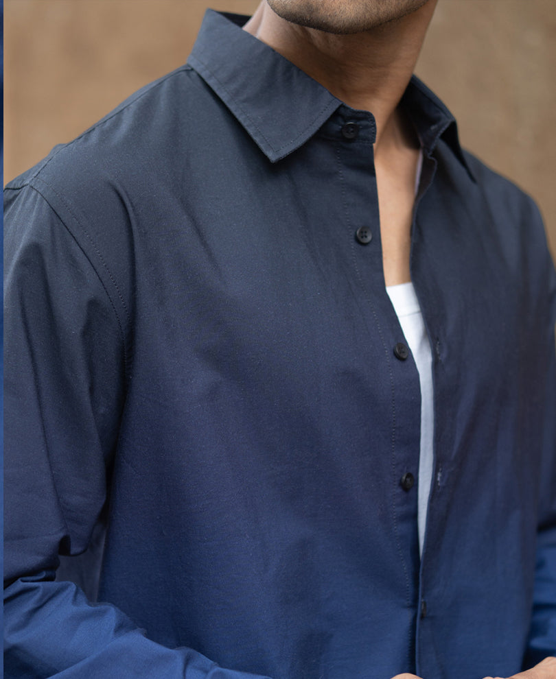 Dark Navy Ombre Print Shirt.