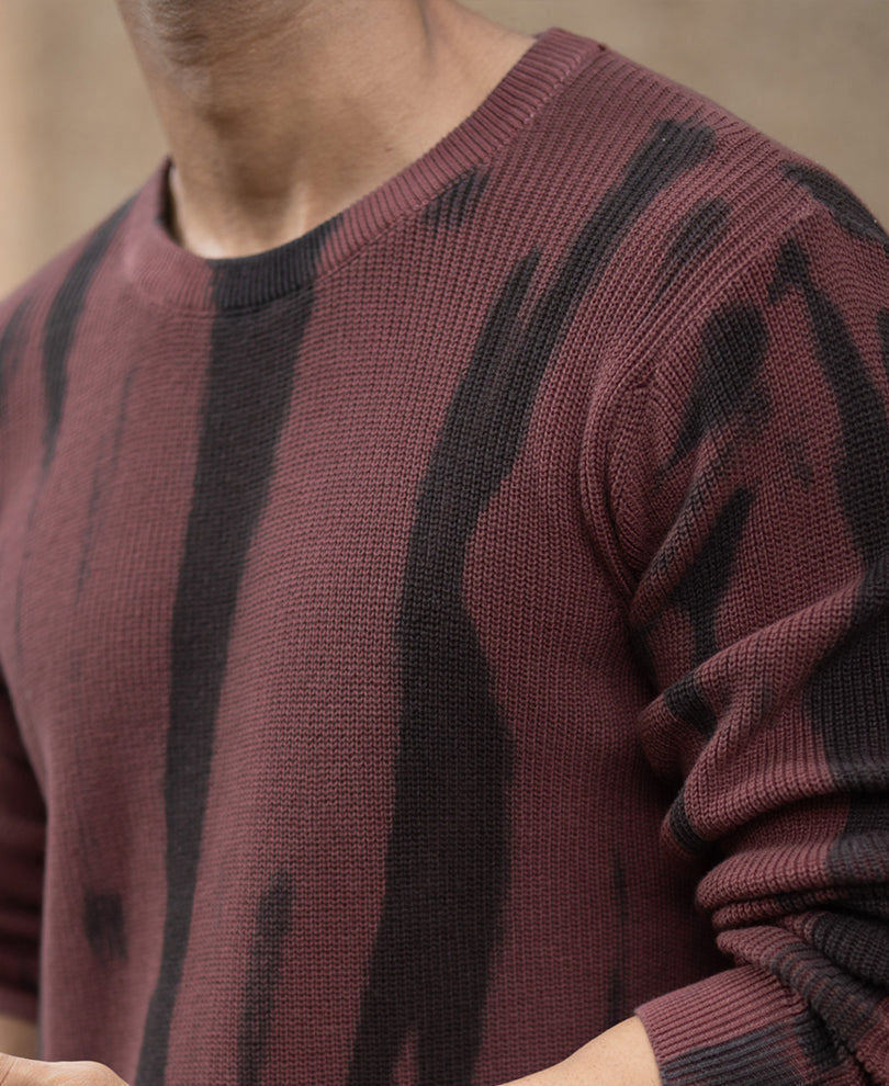 Brown Flat Knit Cotton T-Shirt.