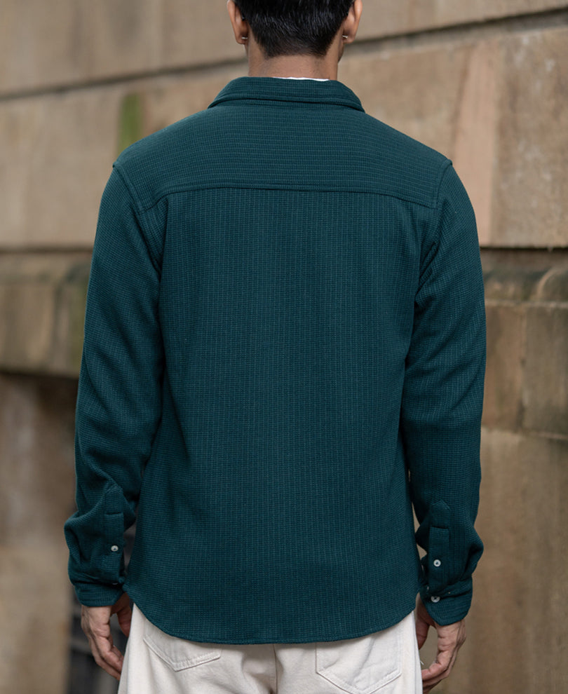 Pine Structured Knit Shirt.