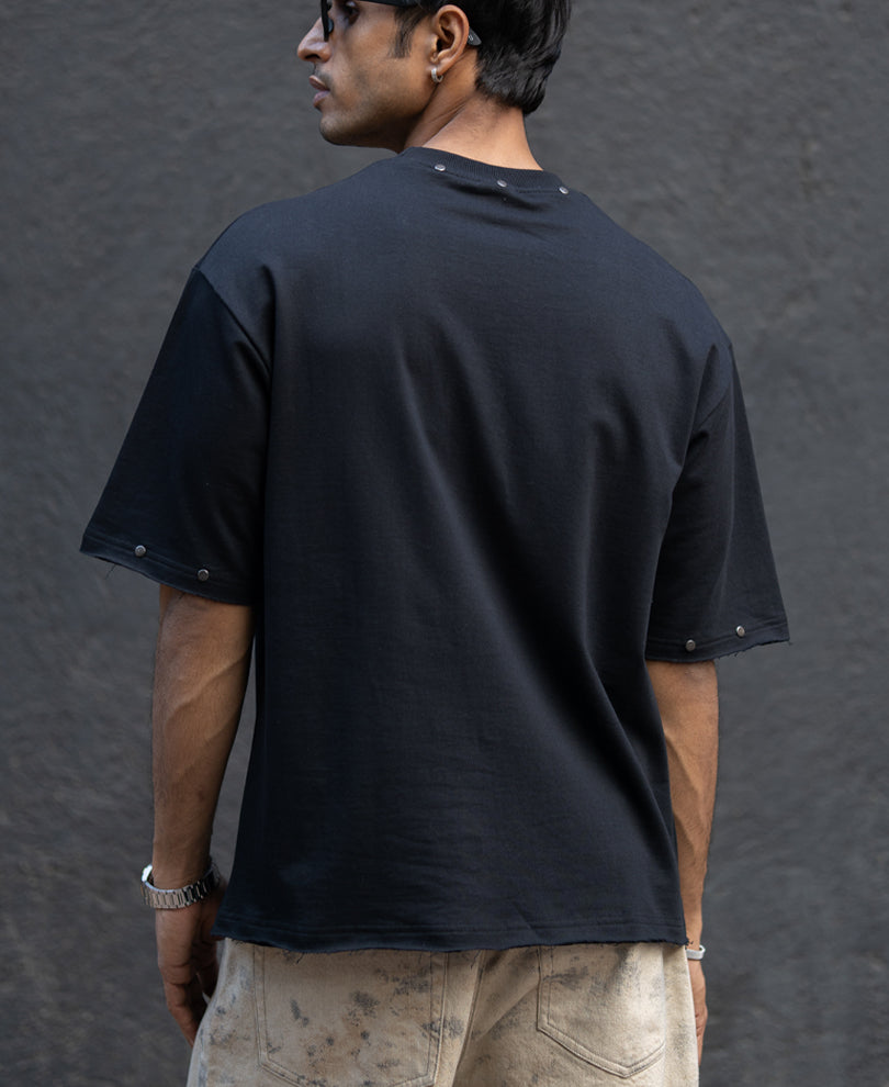 Black Graphic Stud T-Shirt.