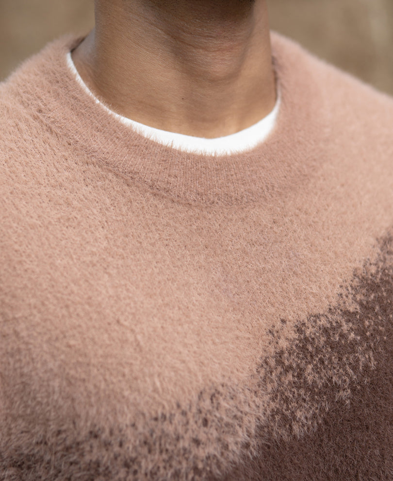 Brown Ombre Jacquard T-Shirt.