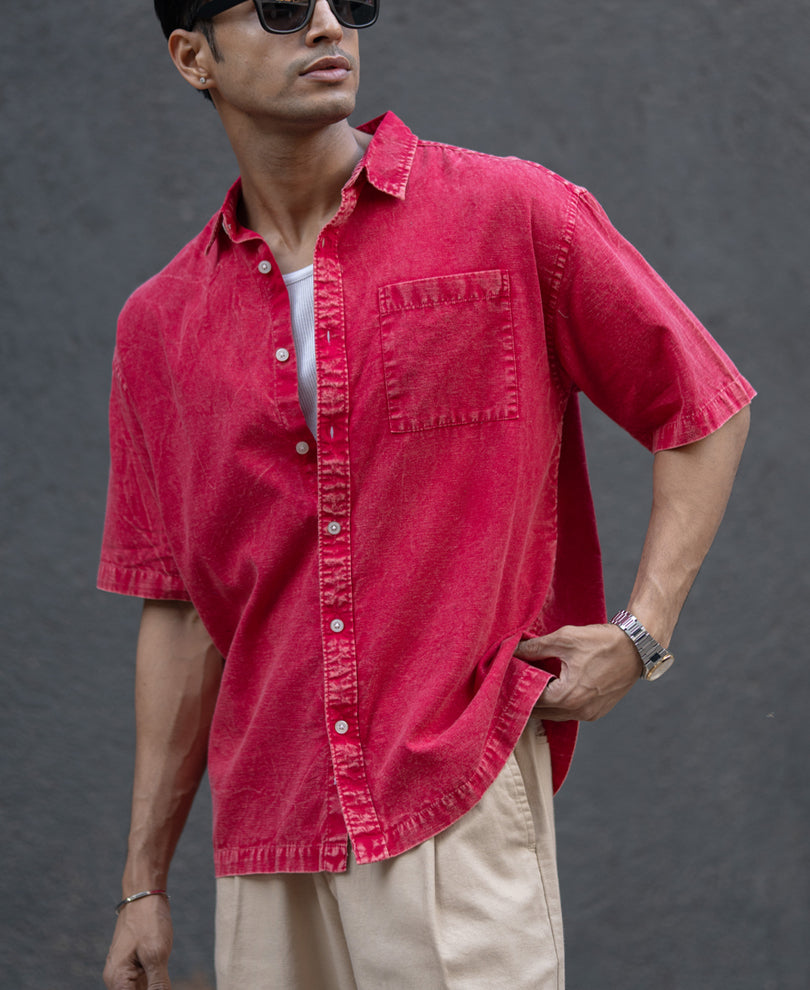 Pink Overdyed Lightweight Shirt.