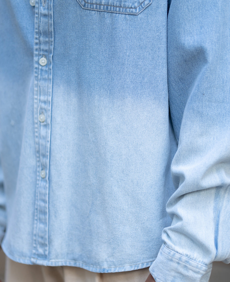 Light Blue Ombre Denim Shirt.