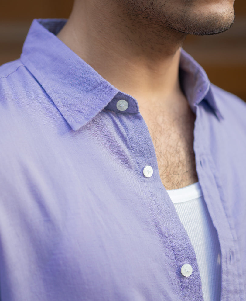 Lavender Linen Blend Shirt.