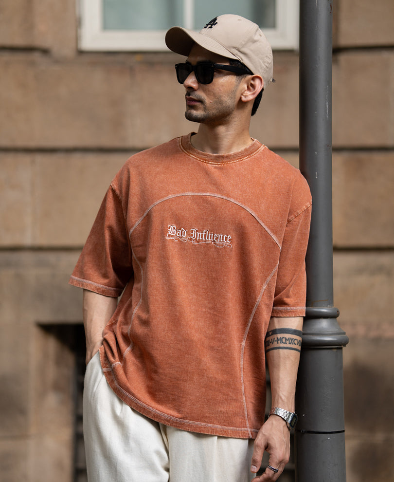 Rust Washed Panel T-Shirt