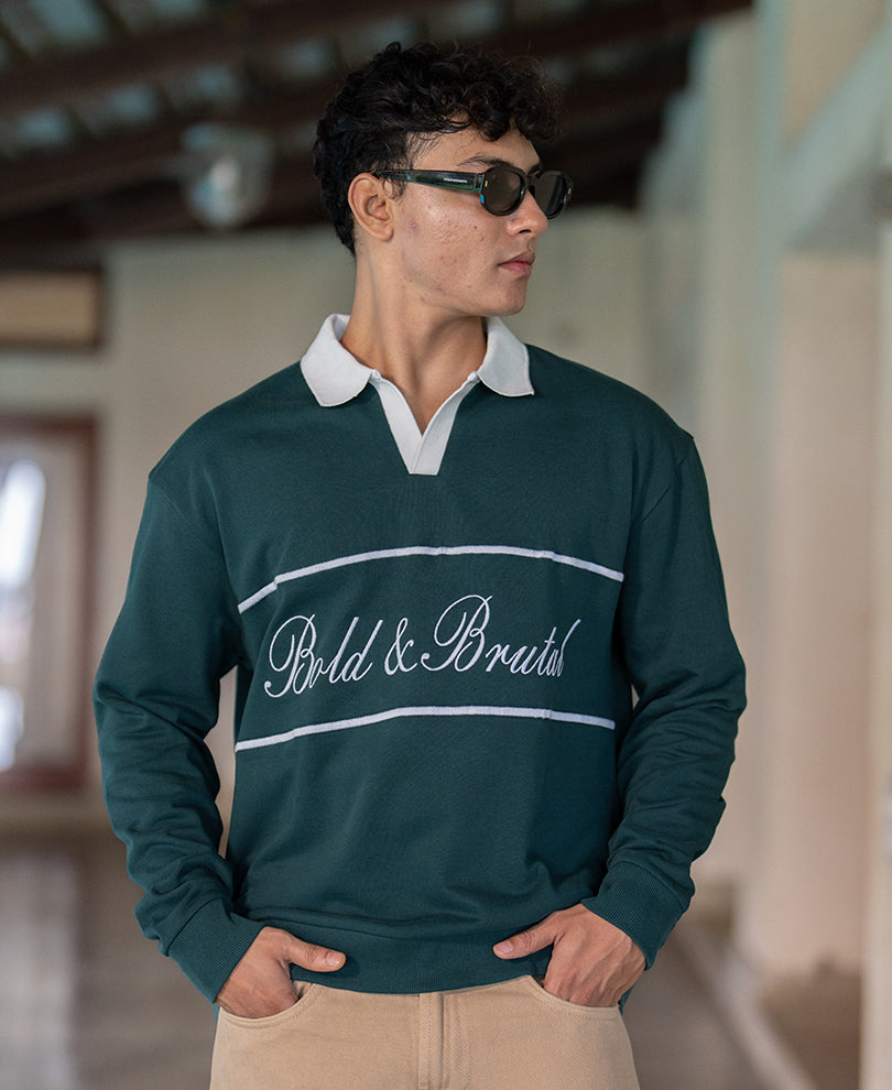 Pine Embroidered Sweatshirt 100% Cotton