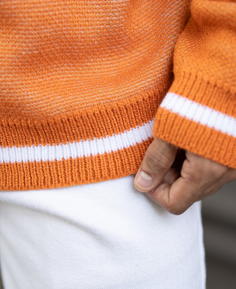 Orange Jacquard T-Shirt.