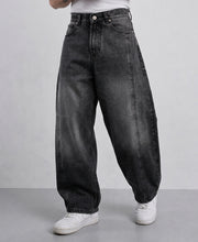 Charcoal Panelled Barrel Jeans