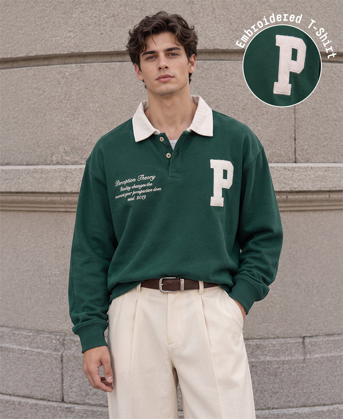 Pine Embroidered Polo T-Shirt
