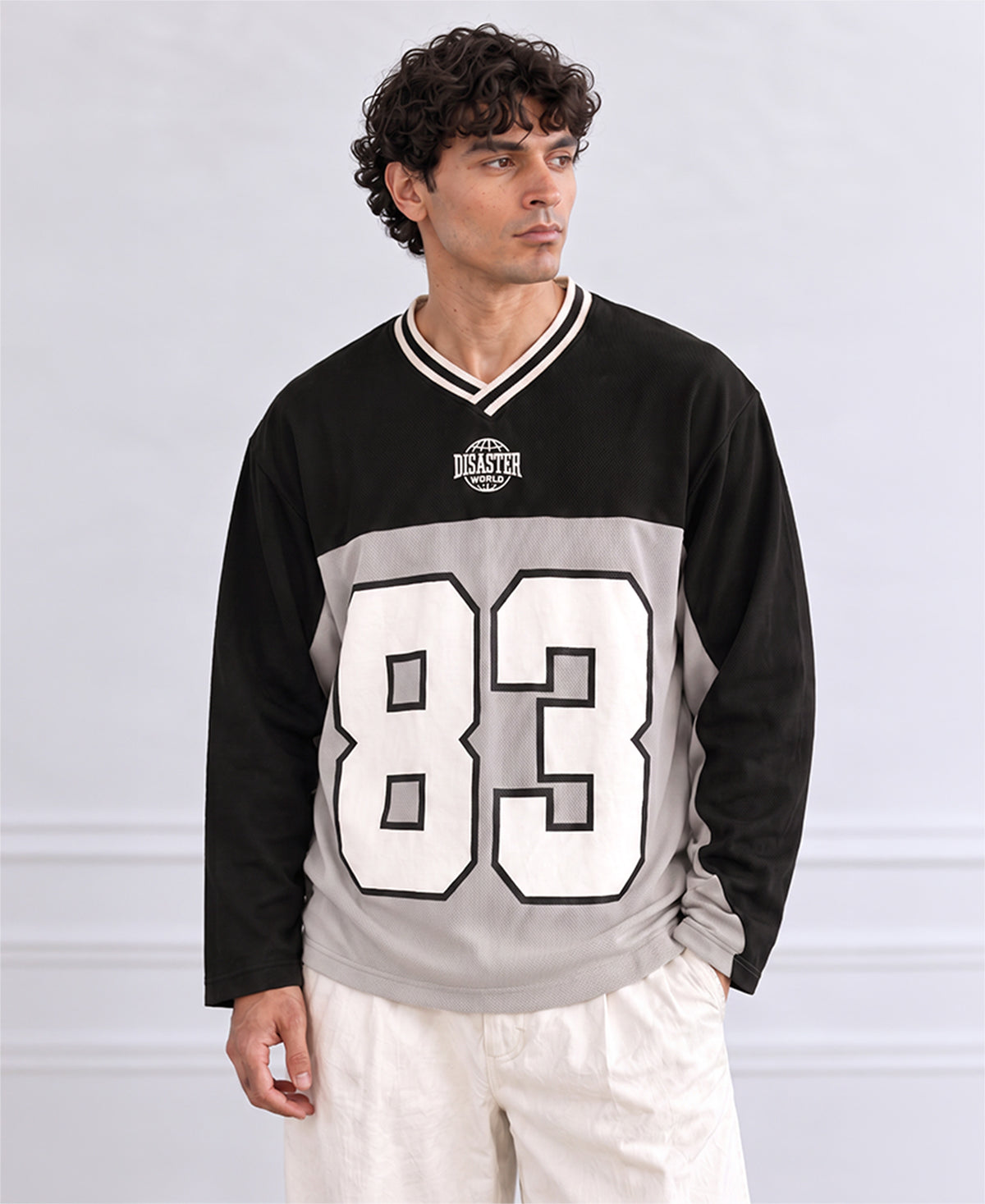 Grey & Black Printed T-Shirt