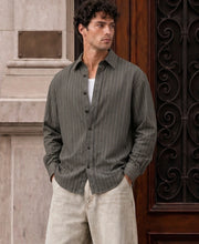 Grey Cotton Oxford Shirt
