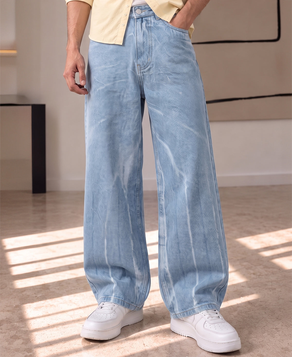 Light Blue Washed Baggy Jeans