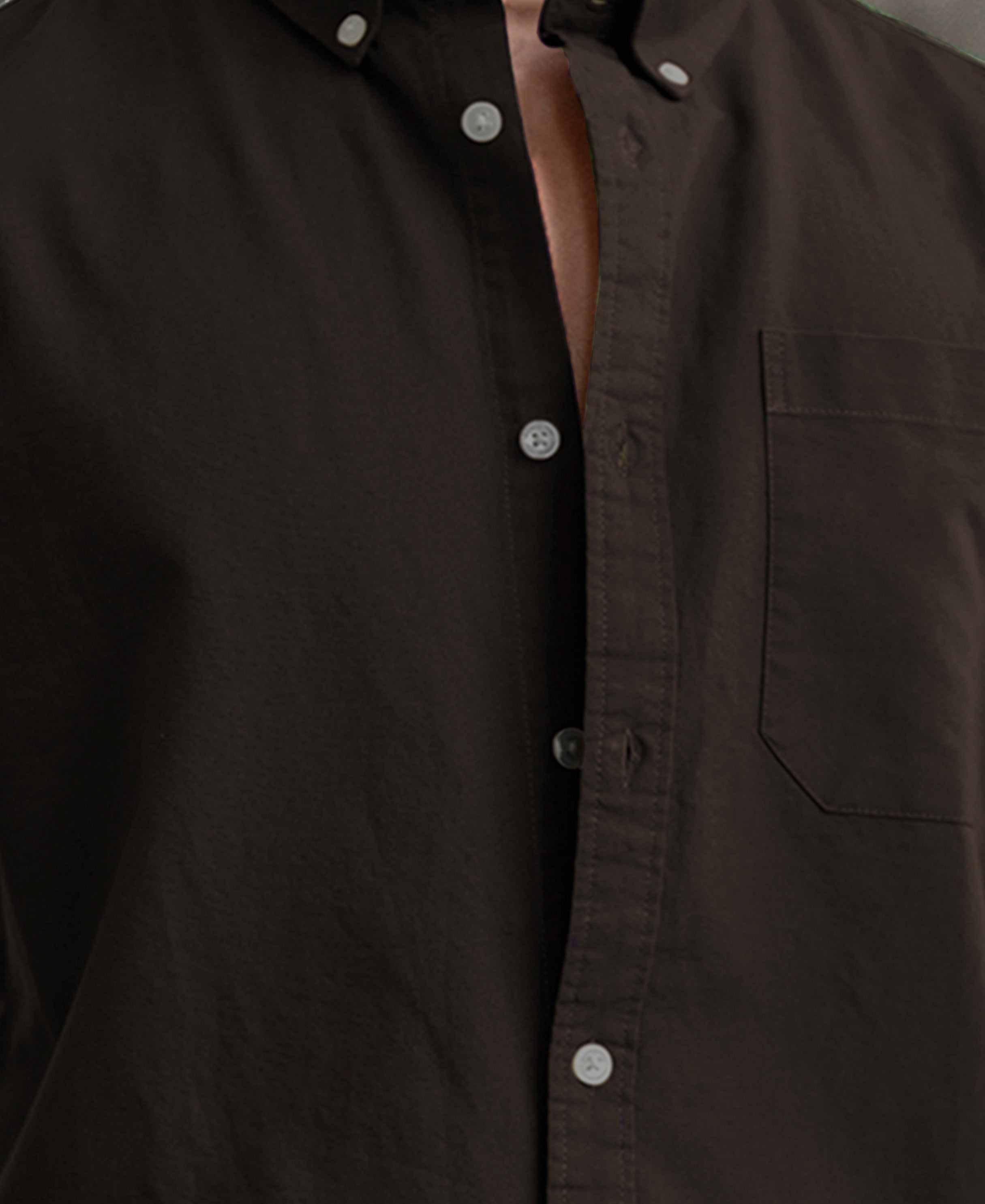 Brown Cotton Oxford Shirt