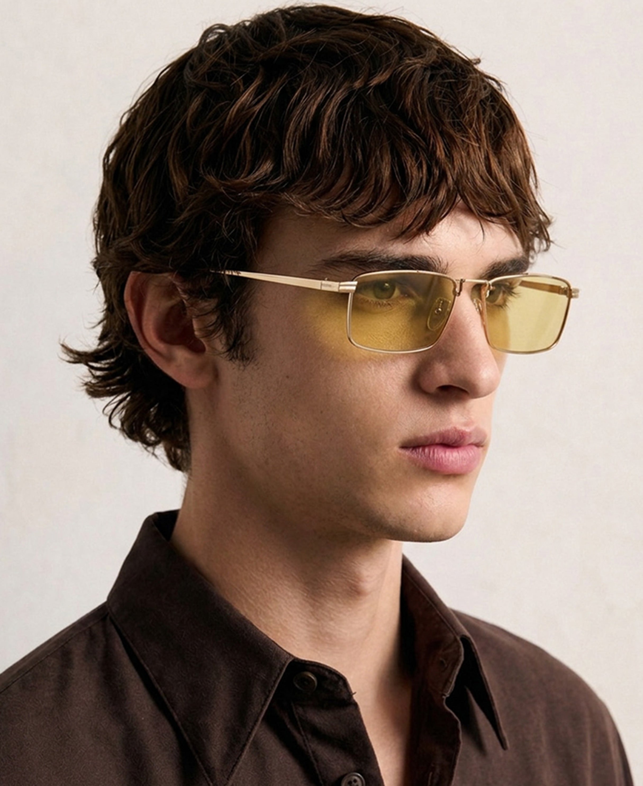Gold Rectangular Sunglasses