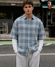 Grey Sky Checks Doctor Sleeve Shirt