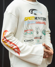 Cream Boxy Racing T-Shirt 100% Cotton