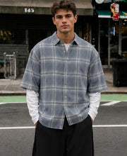 Grey Sky Checks Doctor Sleeve Shirt