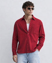 Red Structured Cotton Shirt