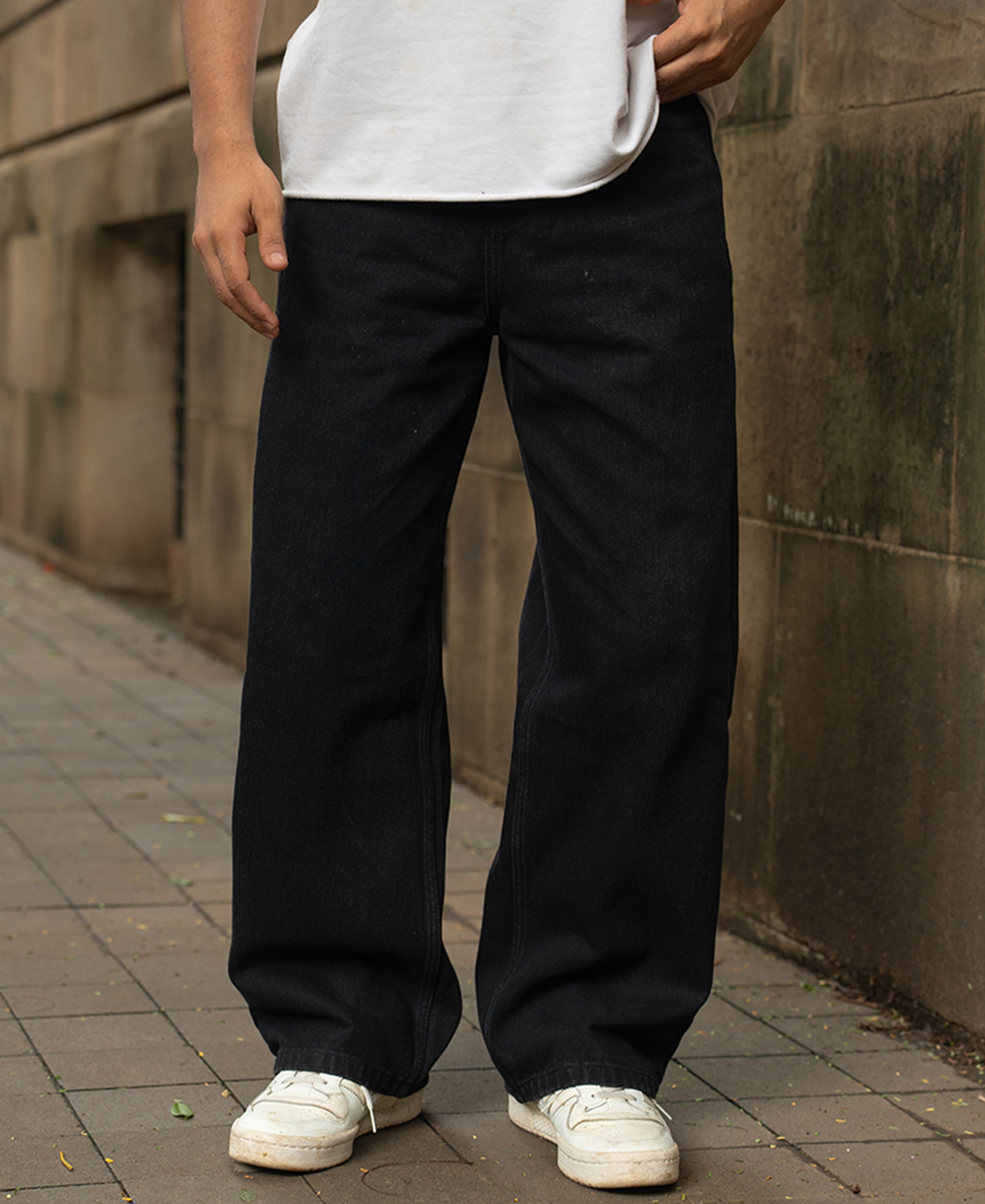 Black Washed Baggy Jeans