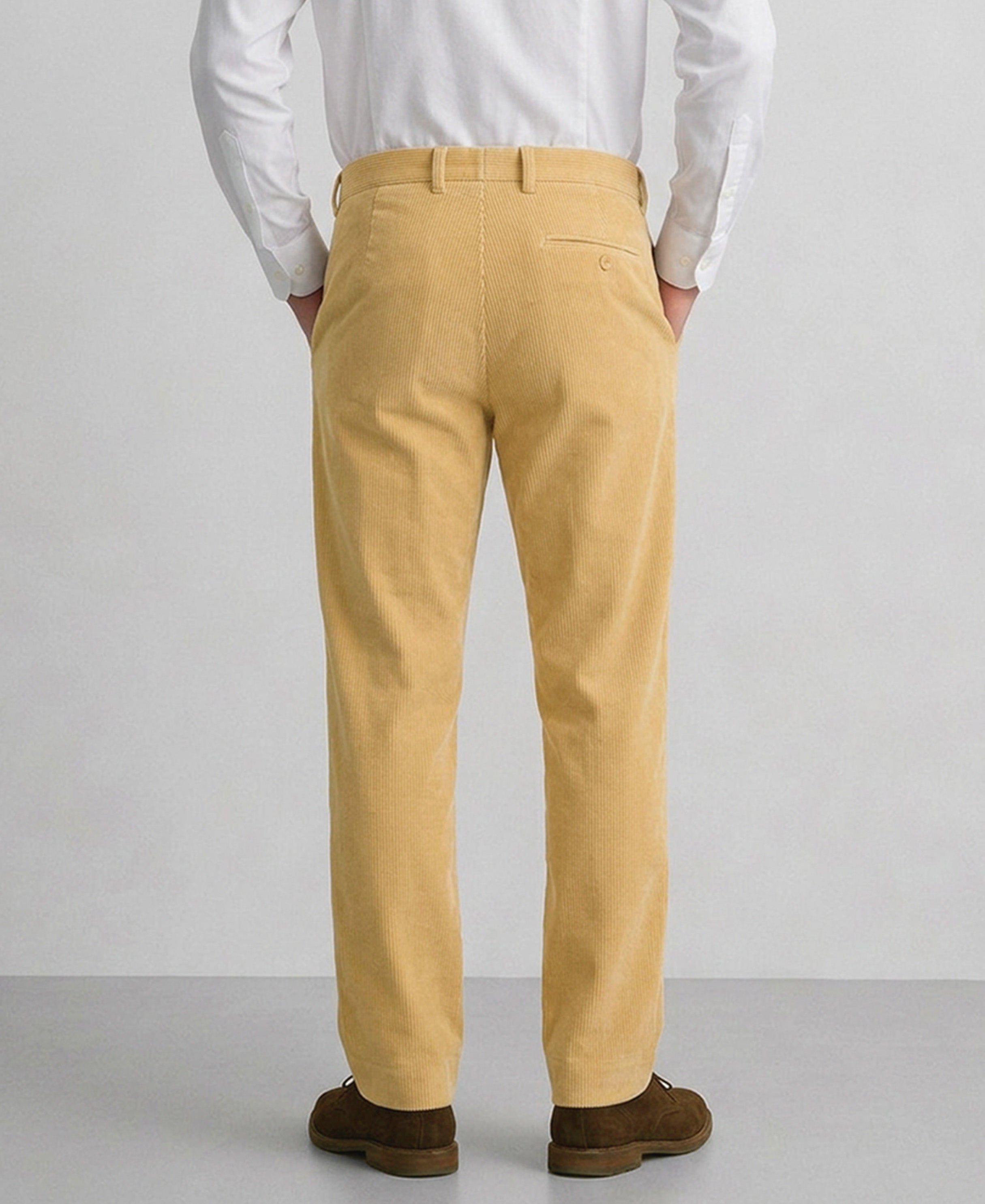 Cream Regular Fit Cotton Pants