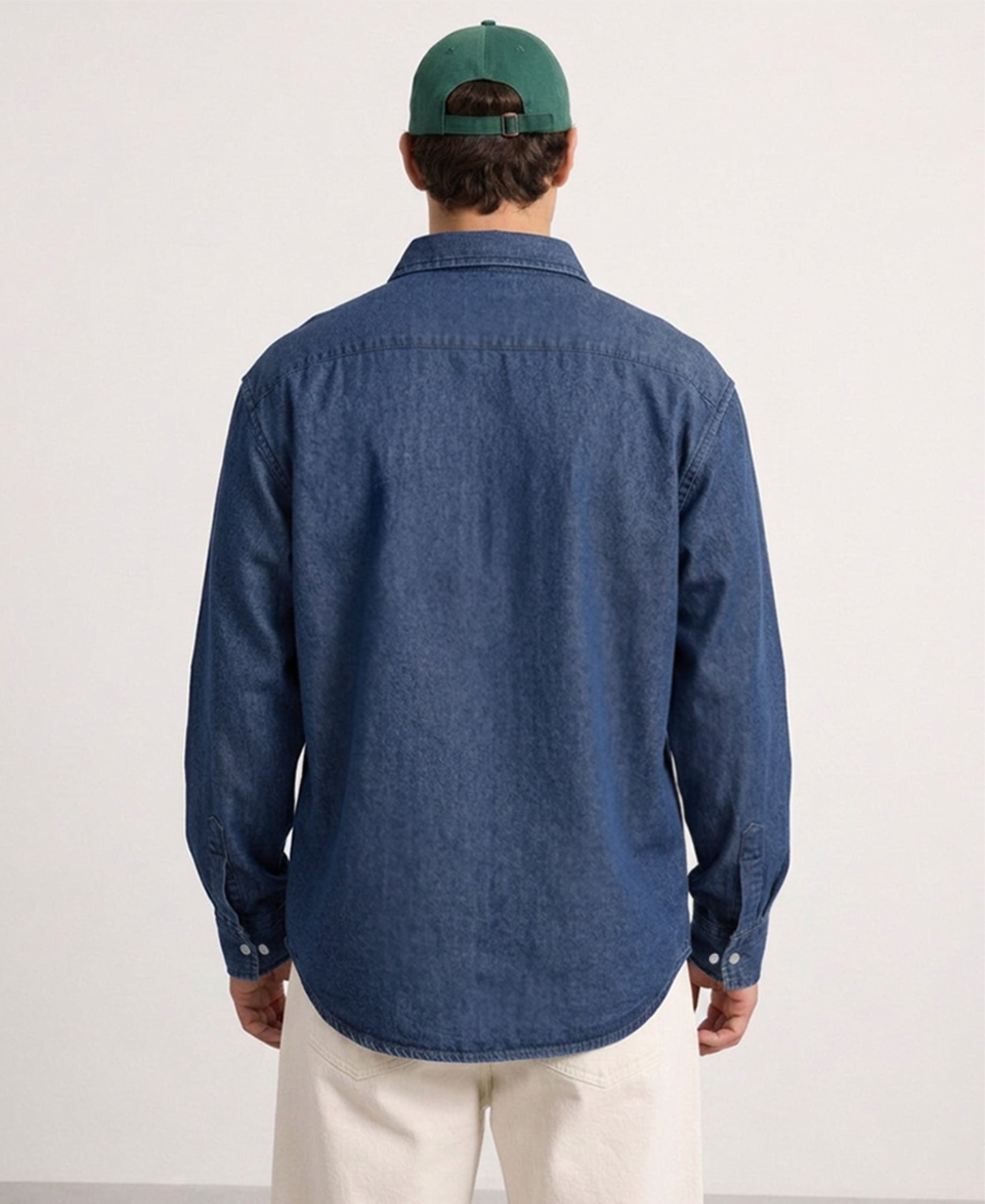 Blue Printed Denim Shirt