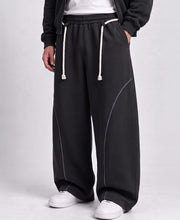 Black Paneled Baggy Trackpant