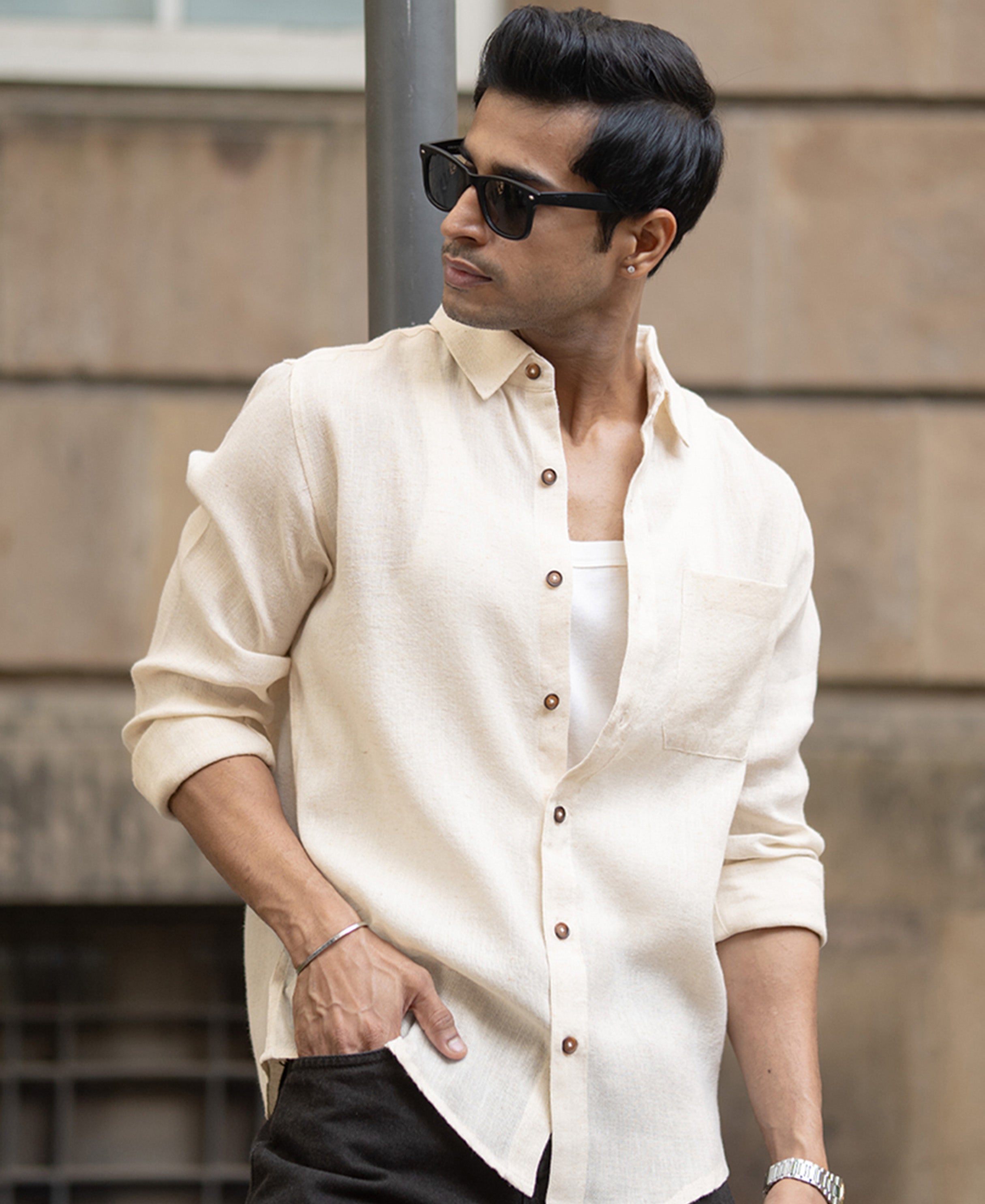 Beige Linen Shirt