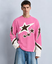 Pink Panelled Printed T-Shirt