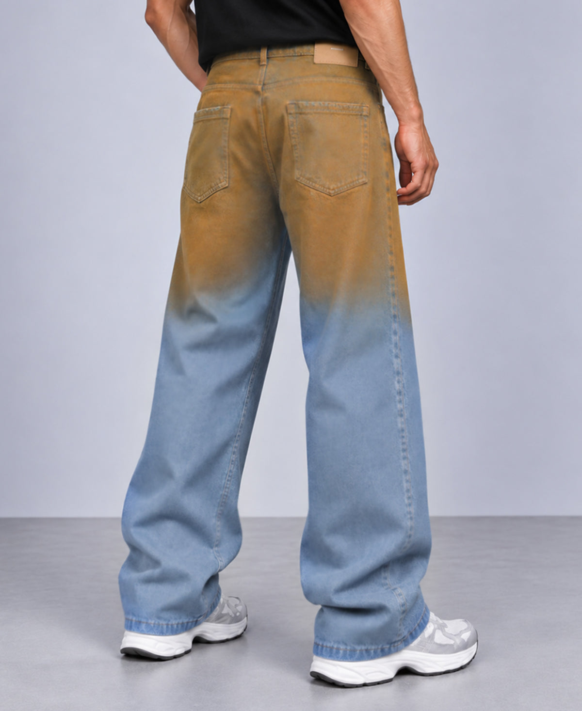 Blue Sprayed Baggy Jeans