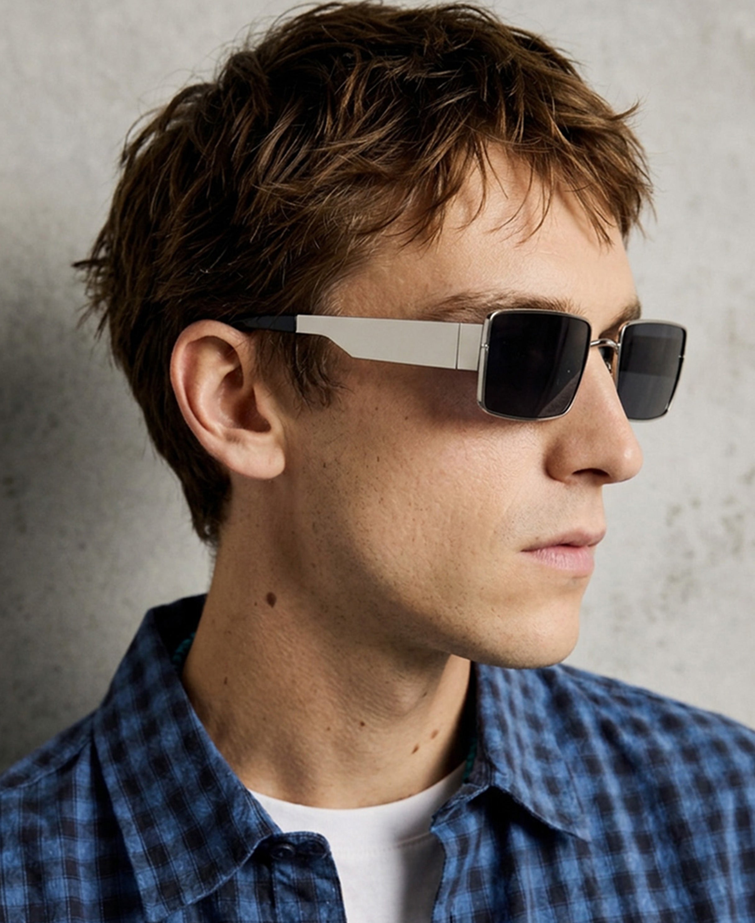 Silver Rectangle Sunglasses