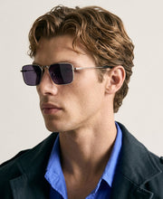 Gold Frame Rectangle Sunglasses