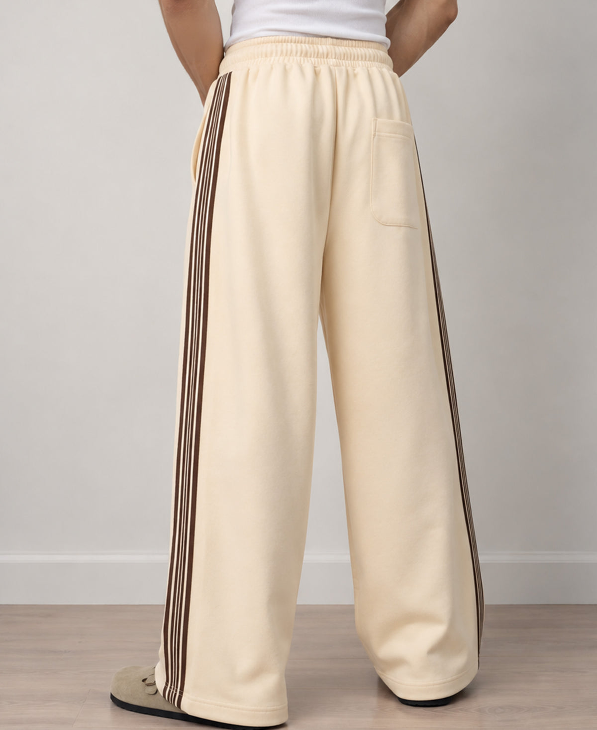 Cream Tape Detail Baggy Trackpant
