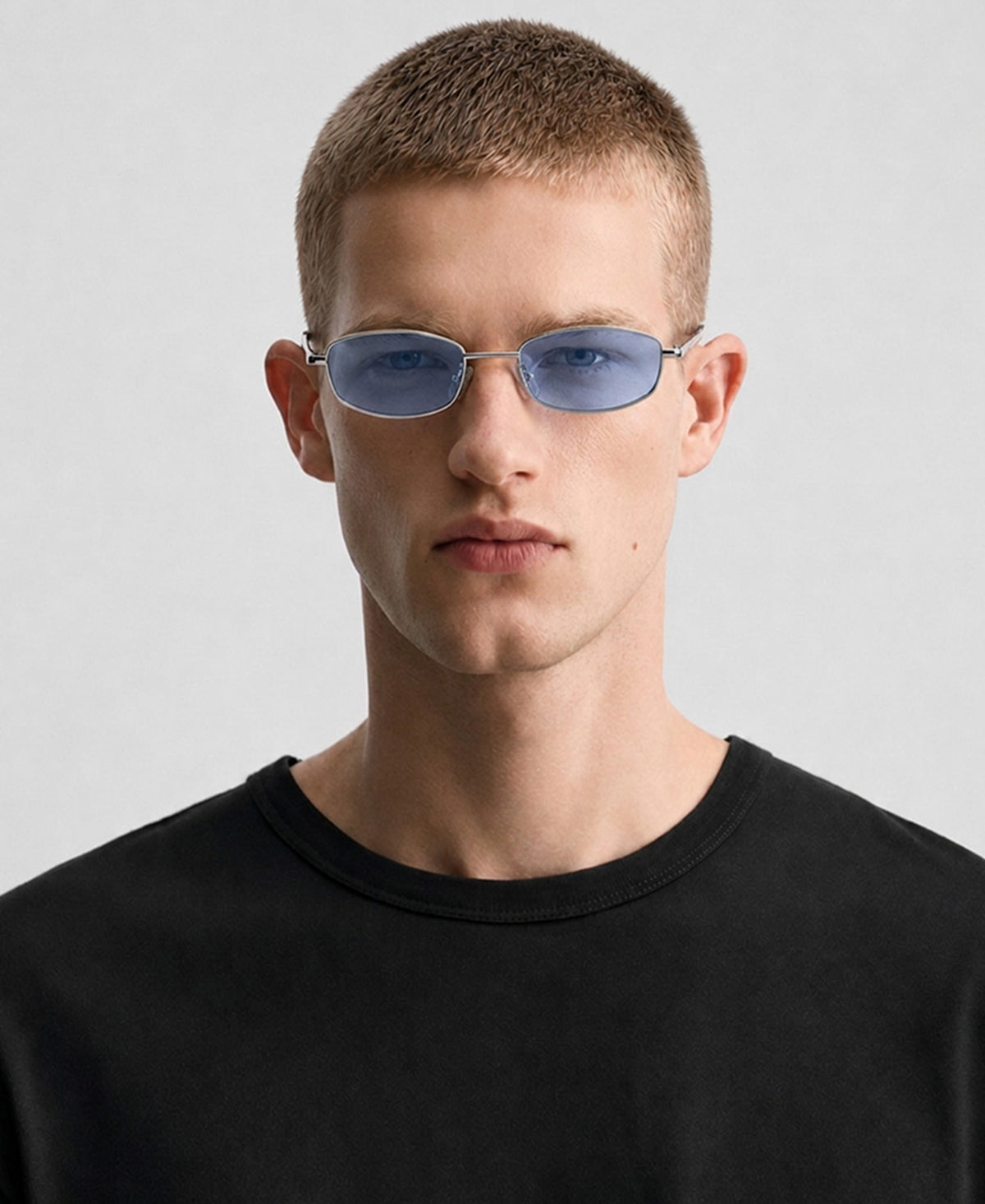 Silver Rectangular Sunglasses