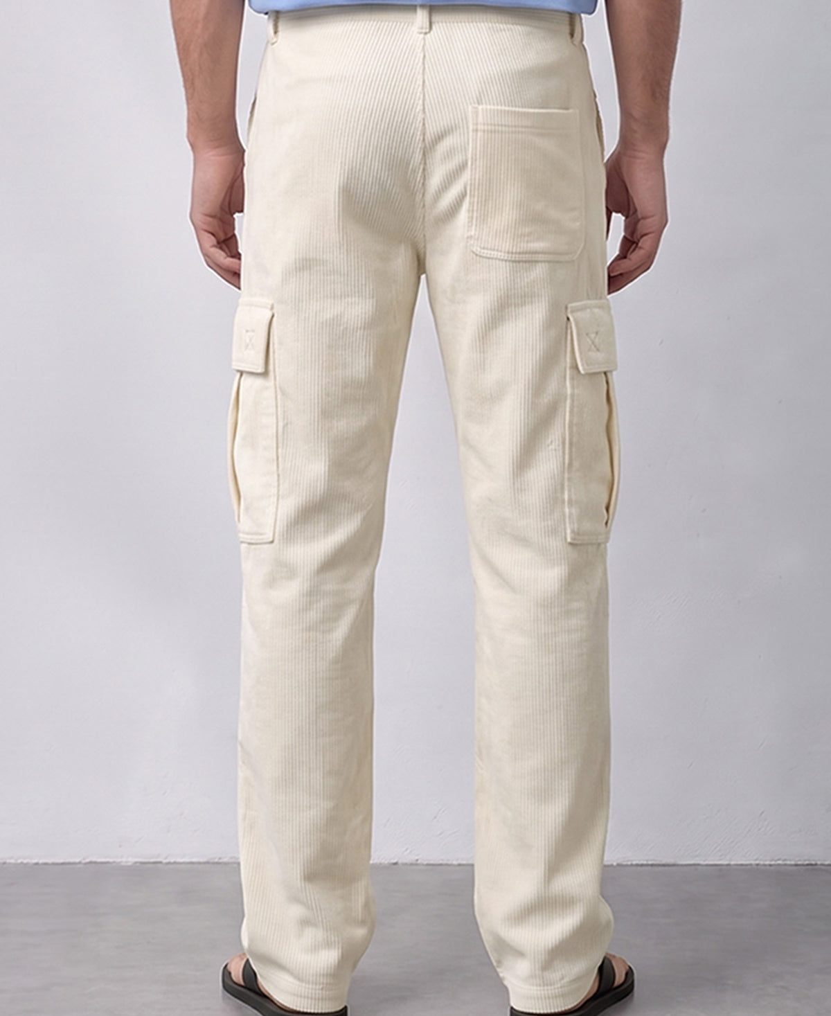 Cream Side Pocket Baggy Fit Track Pant
