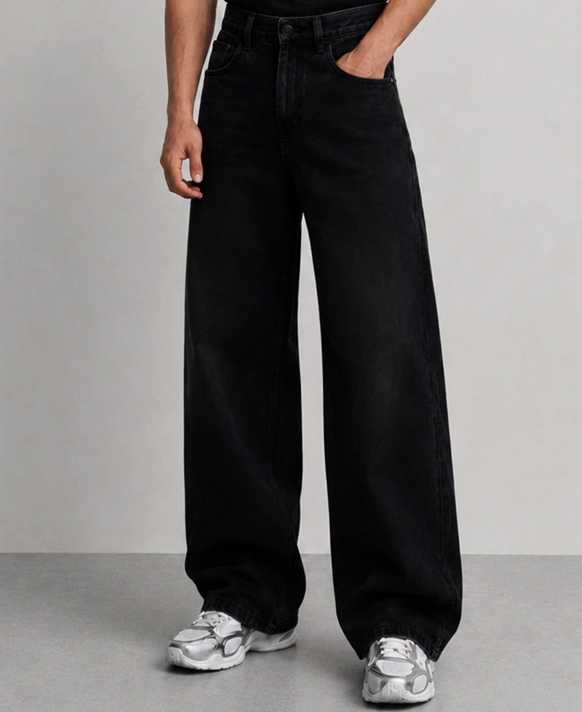 Black Washed Baggy Jeans