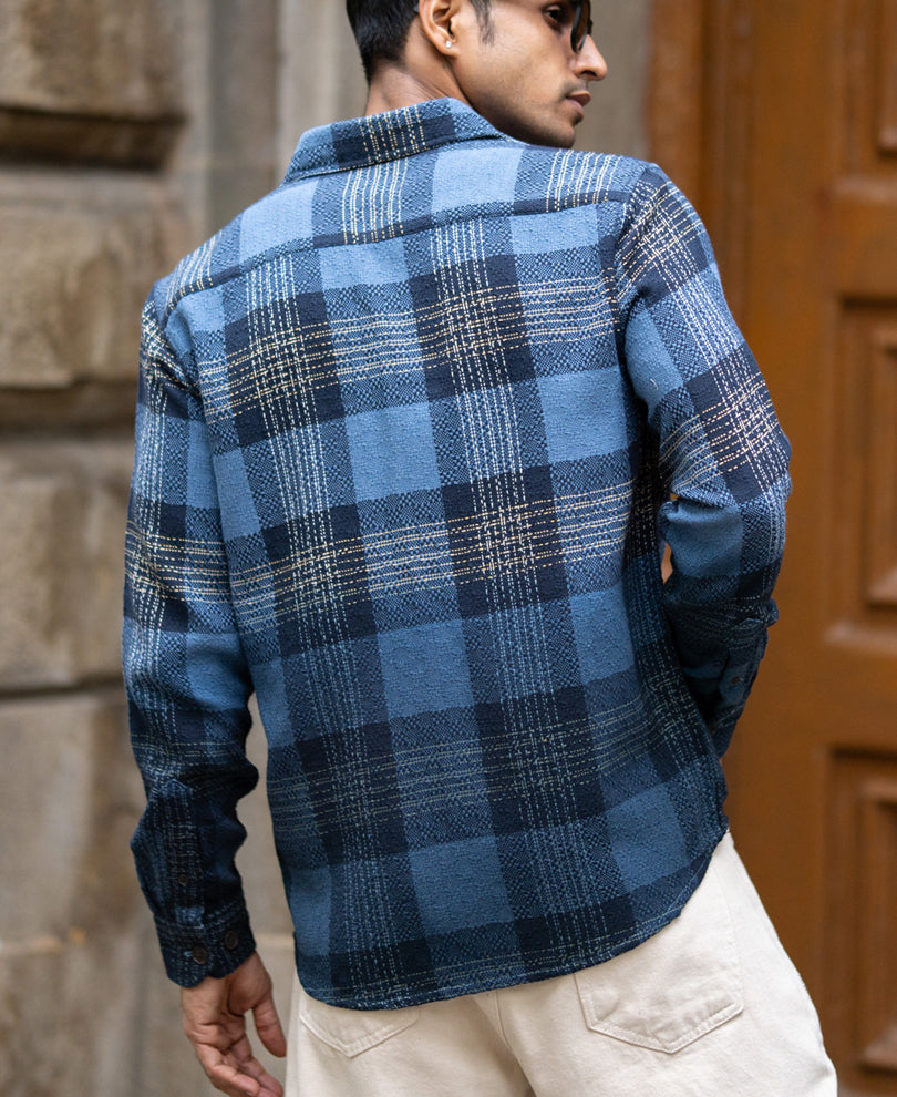 Blue Ombre Check Shirt.